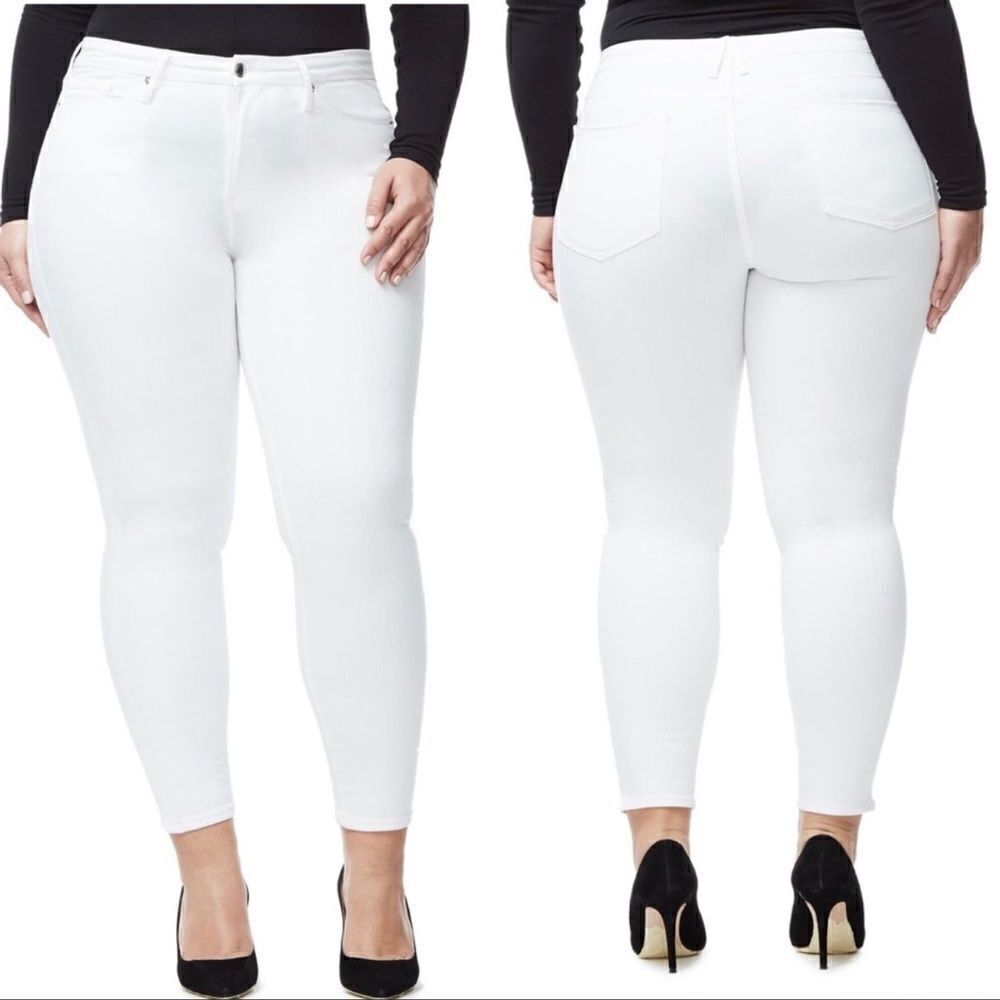 Good American Good Leg Crop Skinny Jeans 24 Plus White - Picture 3 of 12